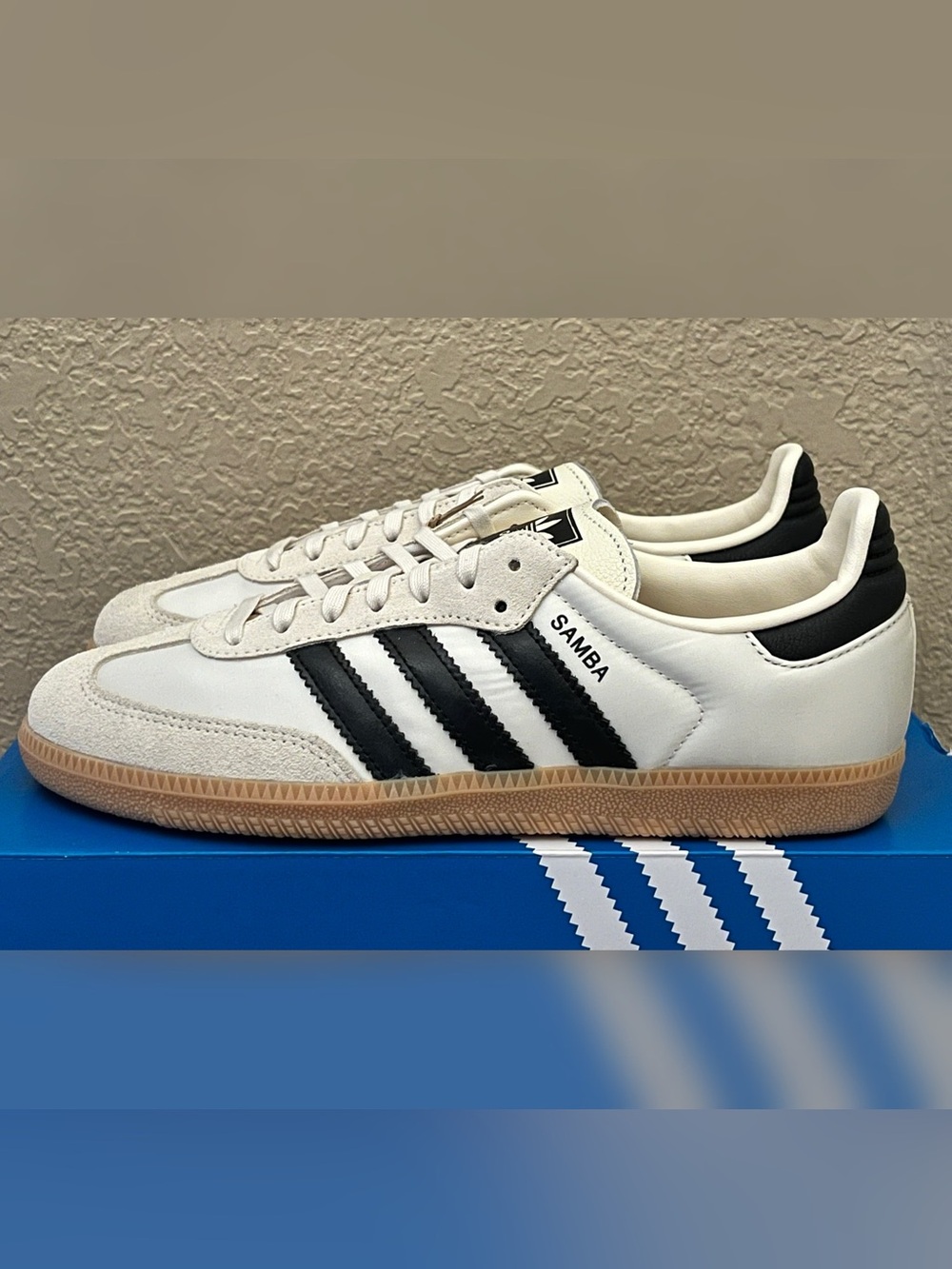 Adidas Samba OG Sneakers Cream & Black Color Youth Size-7